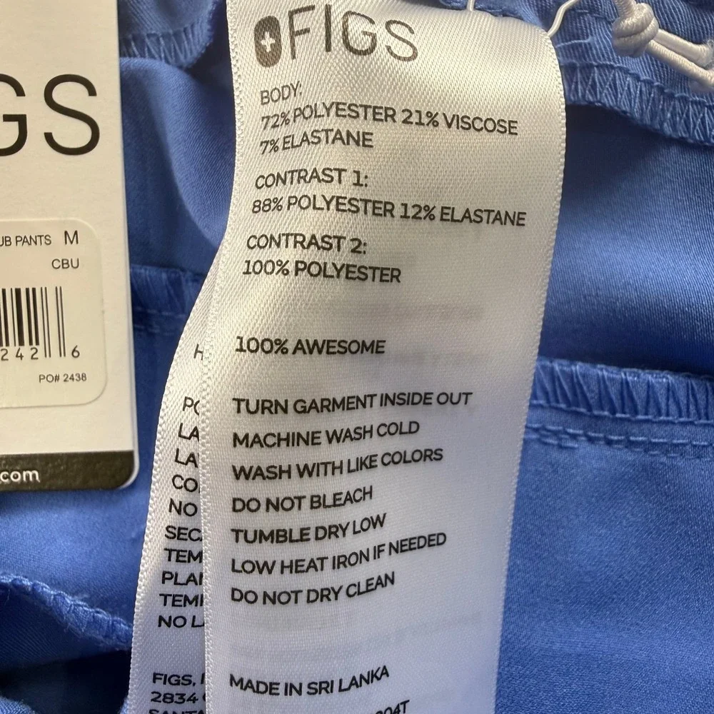 FIGS Tansen Tall Jogger Scrub Pants Mens M Tall Ceil Blue New Uniform Healthcare